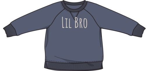 Sibling Lil Bro Sweatshirt, Size: 3-6M, Colour: BLUE, Season: AD SPRING &#39;25