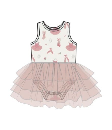 Ballet Things Rib Tank Bodysuit Tutu, Size: 3-6M, Colour: IVORY, Season: AD SPRING &#39;25