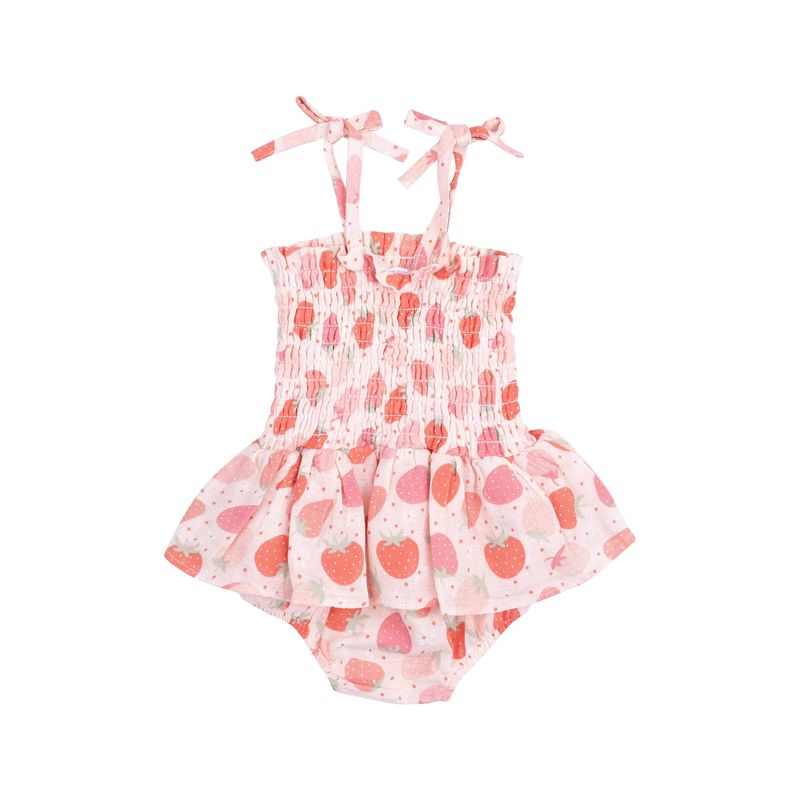 Strawberry Bliss Smocked Bubble W/ Skirt