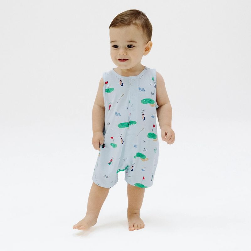 Golf Things Blue Sleeveless Shortie Romper