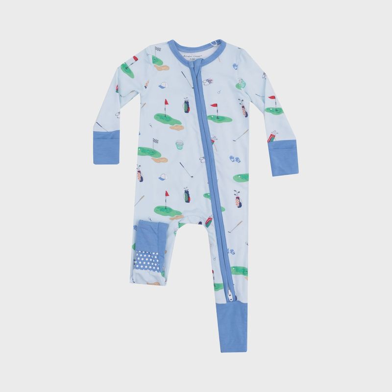 Golf Things Blue 2 Way Zipper Romper