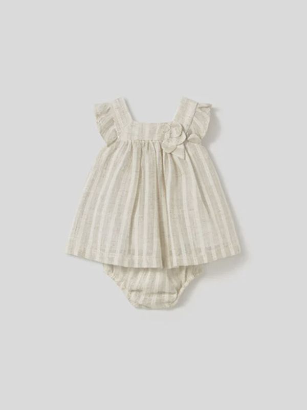 Mayoral 1858 Newborn Striped Linen Dress