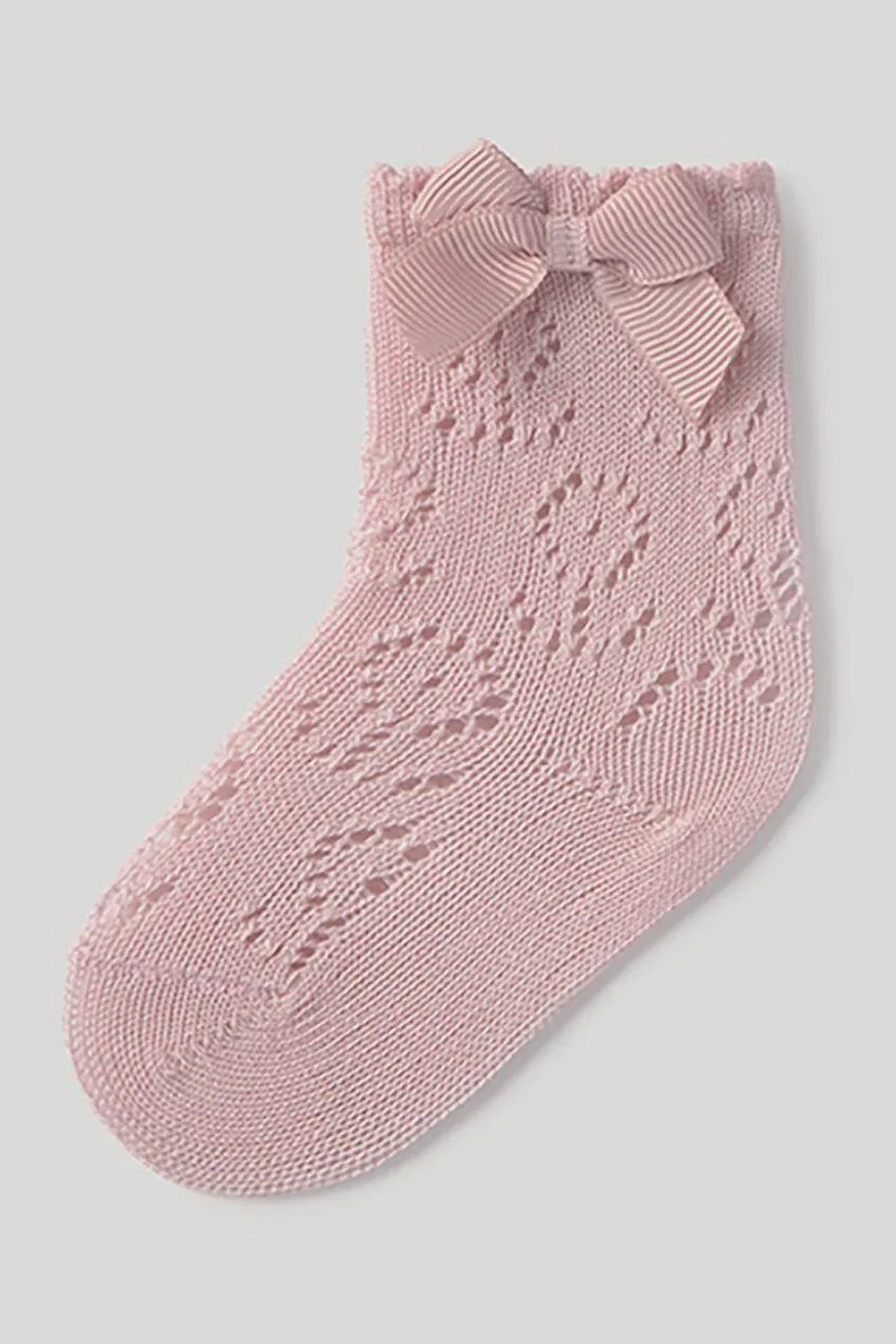 Mayoral 9865 Infant Knit Socks with Bow, Colour: Sakura, Size: 0M