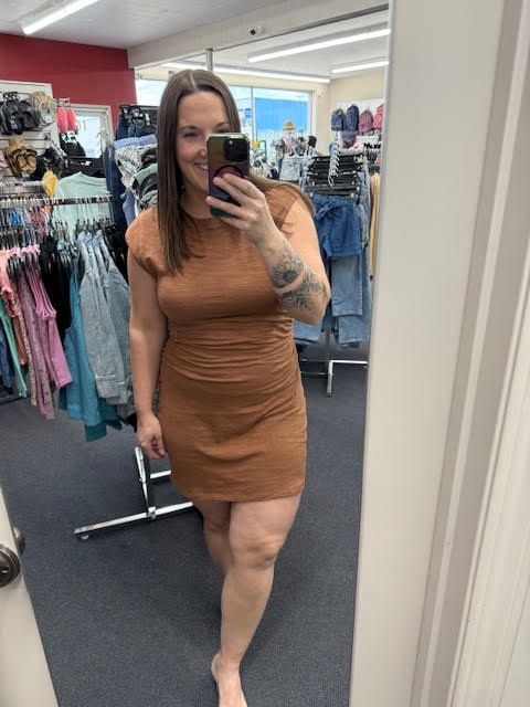 ZSupply/Camino Textured Mini Dress/Teakwood