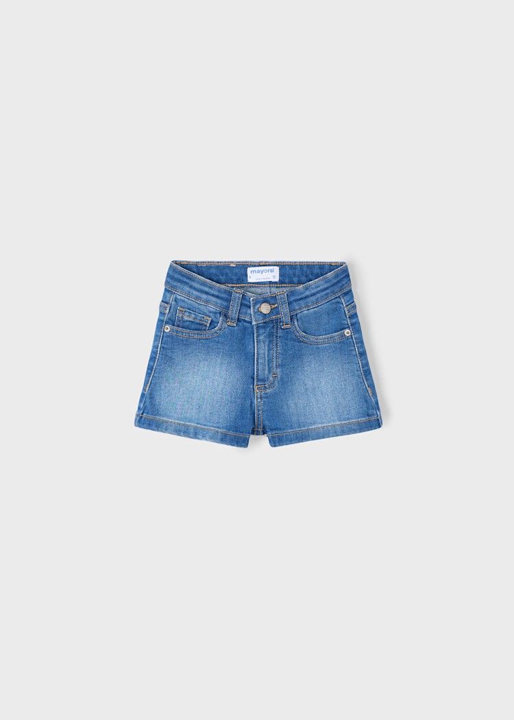 Mayoral 236 Girls Denim Shorts, Colour: Medium, Size: 2