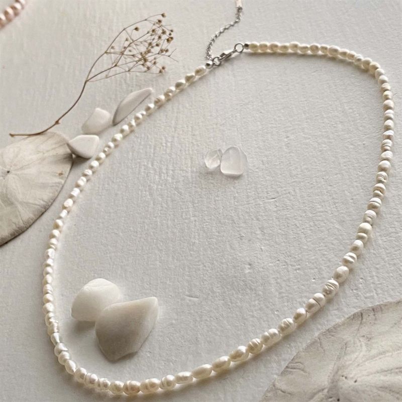 Pika &amp; Bear &quot;Minuet&quot; Freshwater Seed Pearl Necklace With Sterling Silver Findings