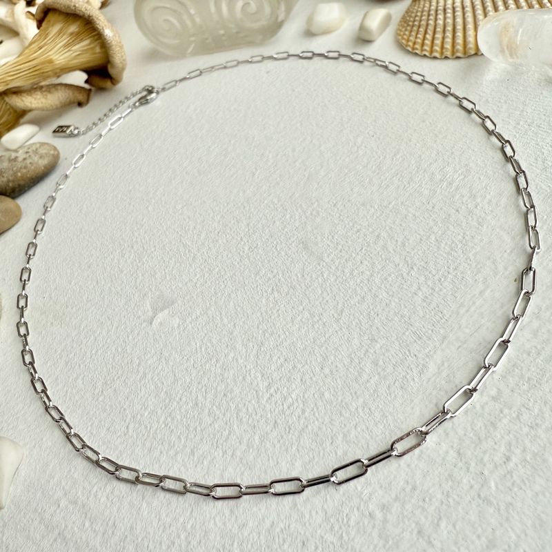 Pika &amp; Bear &quot;Petit Montmartre&quot; Small Paperclip Chain Necklace In Silver
