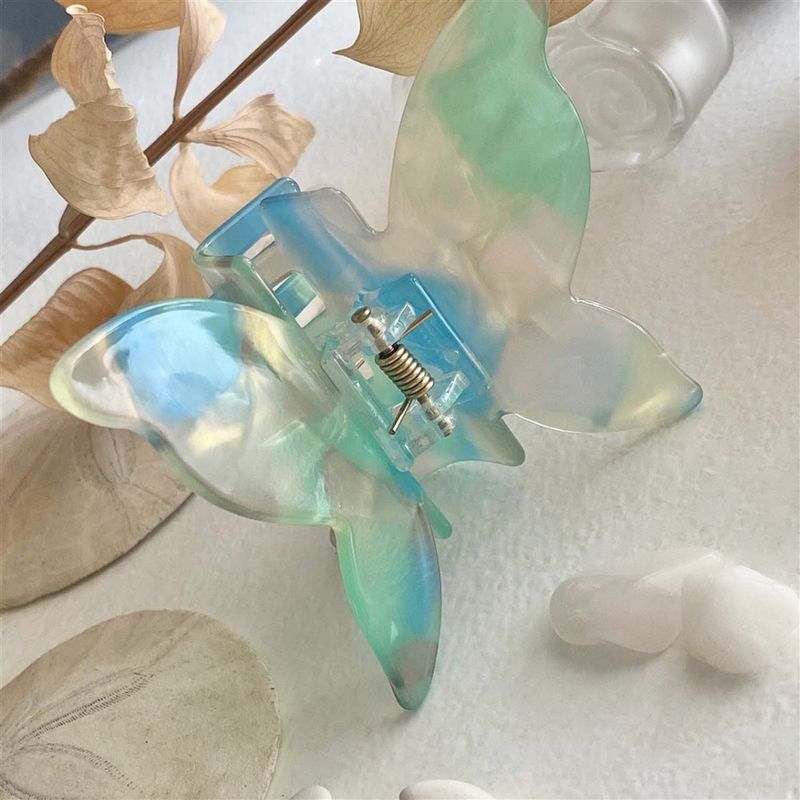 Pika &amp; Bear &quot;Levar&quot; Butterfly Hair Claw In Blue Green Crystal
