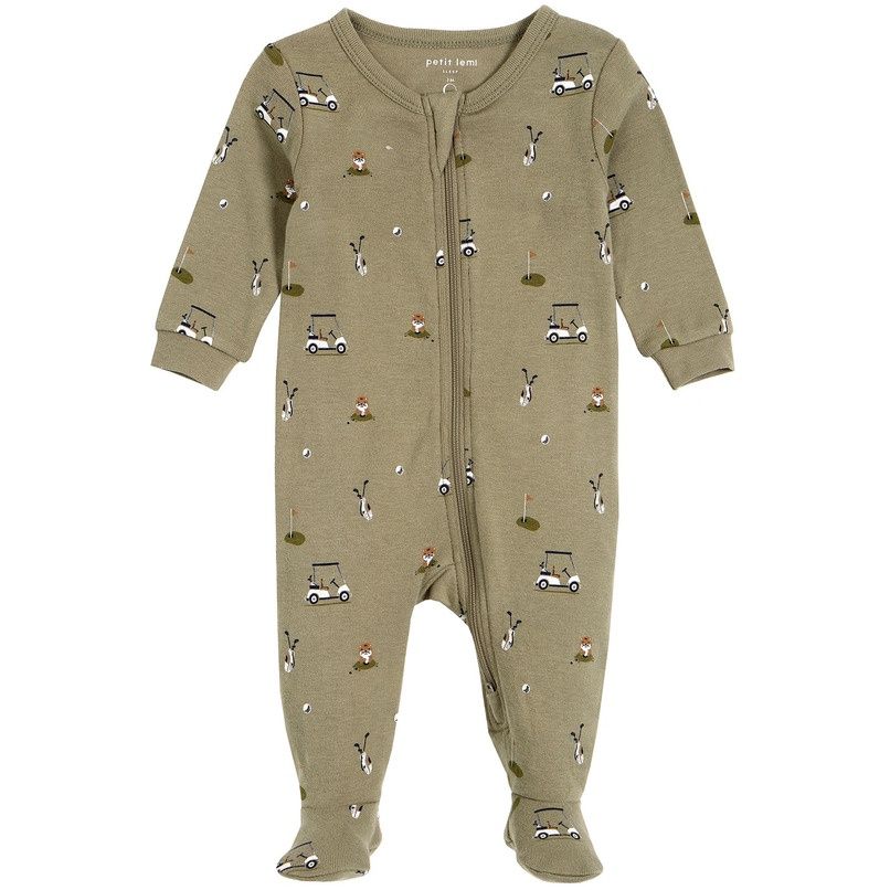 Green Dk Golf / Petit Lem / Footed Sleeper Knit