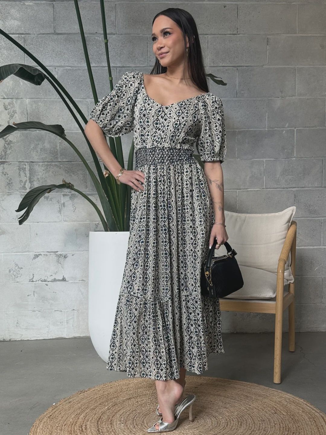 Room 34 - Smocked Waist Tiered Dress