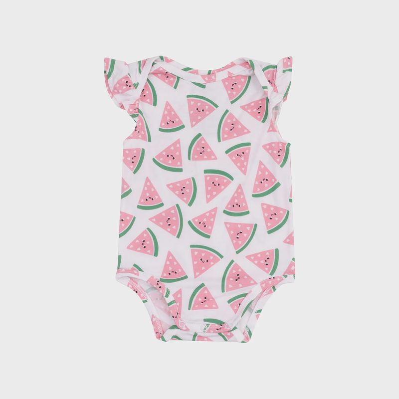 Watermelon Hearts Ruffle Sleeve Bodysuit