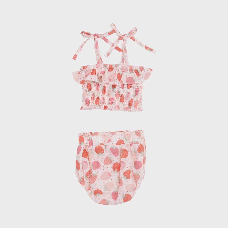 Strawberry Bliss Smocked Ruffle Top And Bloomer