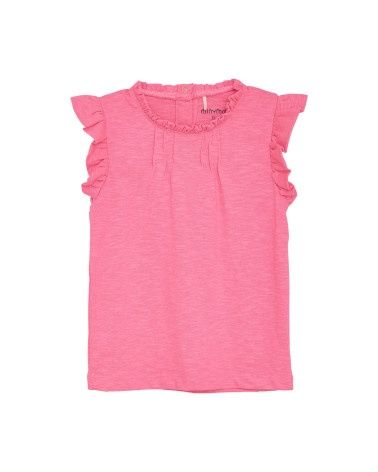 Minymo/#123930/SS T-Shirt/Neon Pink