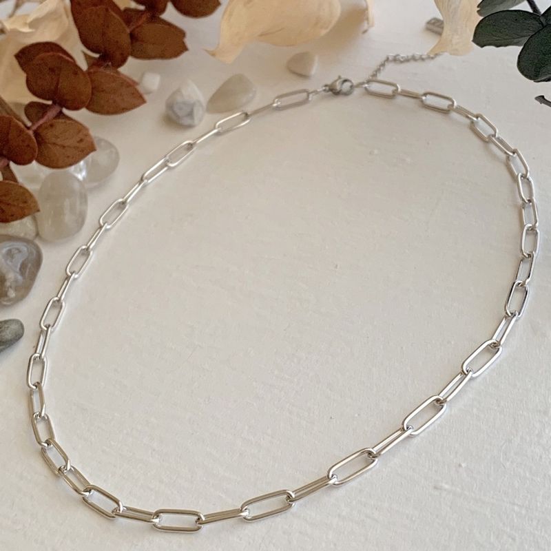 Pika &amp; Bear &quot;Montmartre&quot; Paperclip Chain Necklace In Silver (17&quot;)