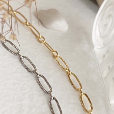 Pika &amp; Bear &quot;Donostia&quot; Textured Paperclip Chain Bracelet