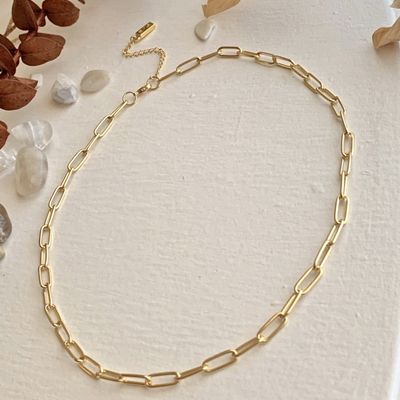 Pika &amp; Bear &quot;Montmartre&quot; Paperclip Chain Necklace In Gold (17”)