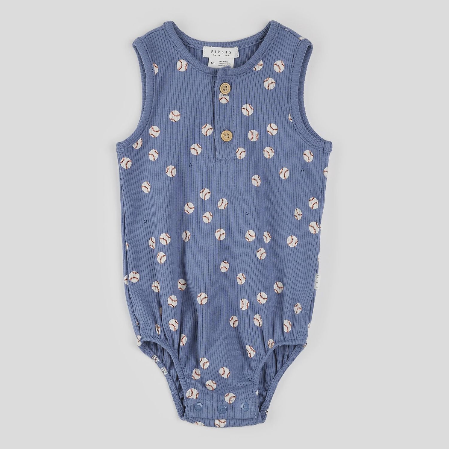 BODYSUIT KNIT BASEBALL PRINT