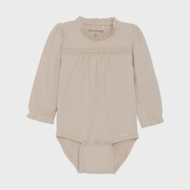 Minymo / Girls Bodysuit L/S Ruffled / Pink