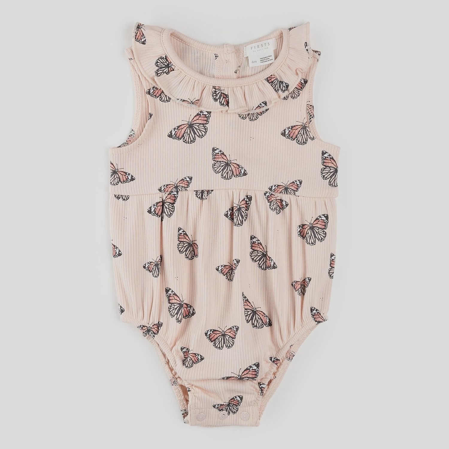 S/S BODYSUIT KNIT BUTTERFLY PRINT