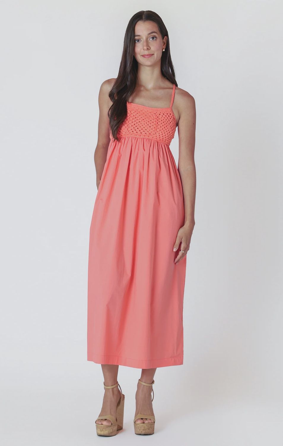 Crochet Trim Maxi Dress