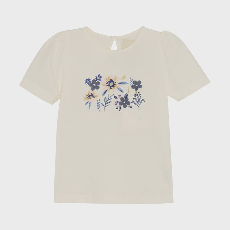 Creamie Girls T-Shirt 840792 In White &amp; Blue Floral