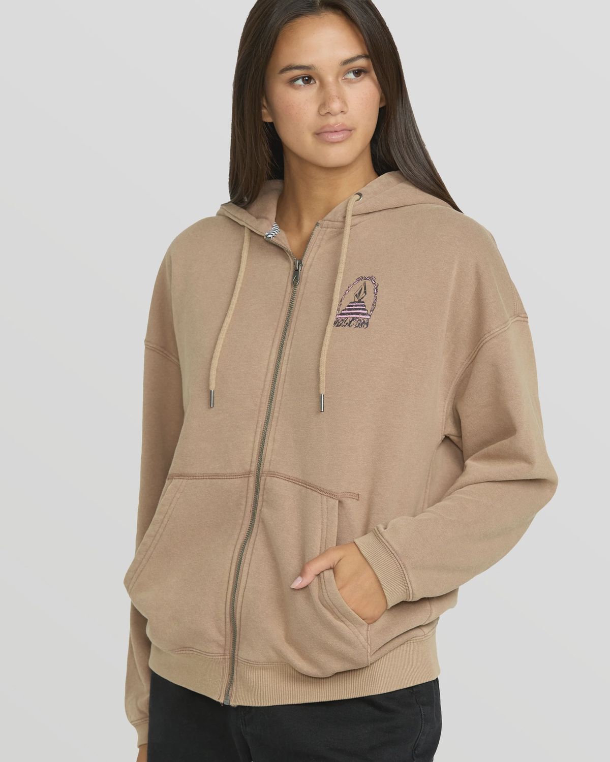 Volcom Women’s Stone Art Up Zip Sweatshirt, Size: XS