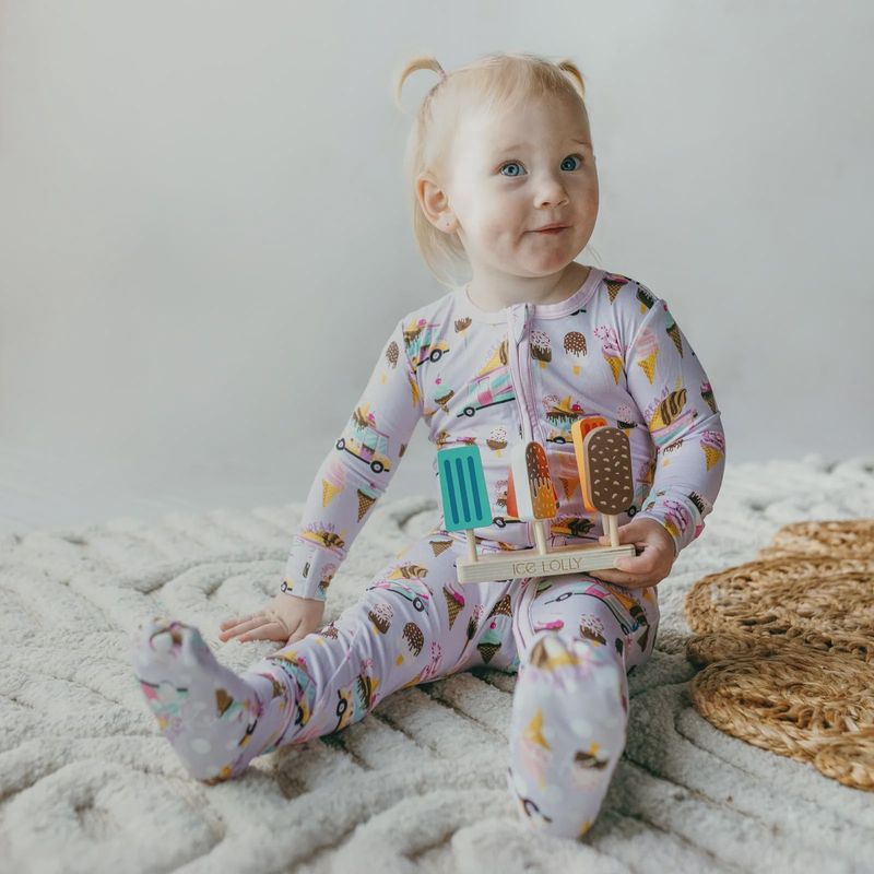 Kickee Pants/Footie 2 Way Zipper/Thistle Ice Cream Truck
