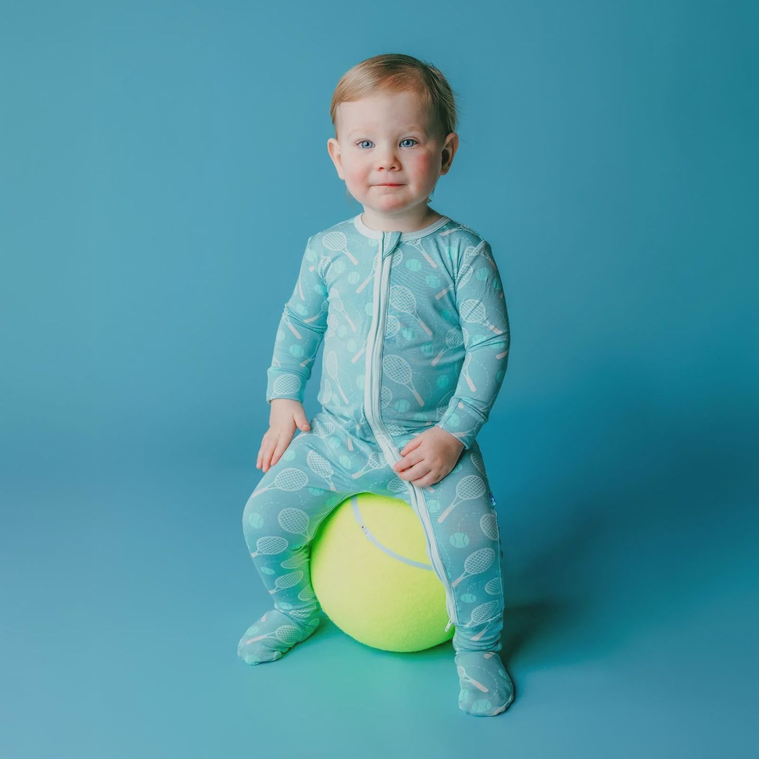 Kickee Pants/Footie 2 Way Zipper/Jade Tennis