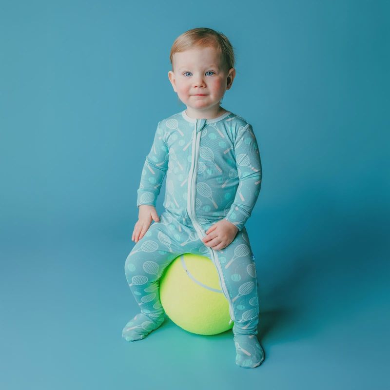 Kickee Pants/Footie 2 Way Zipper/Jade Tennis