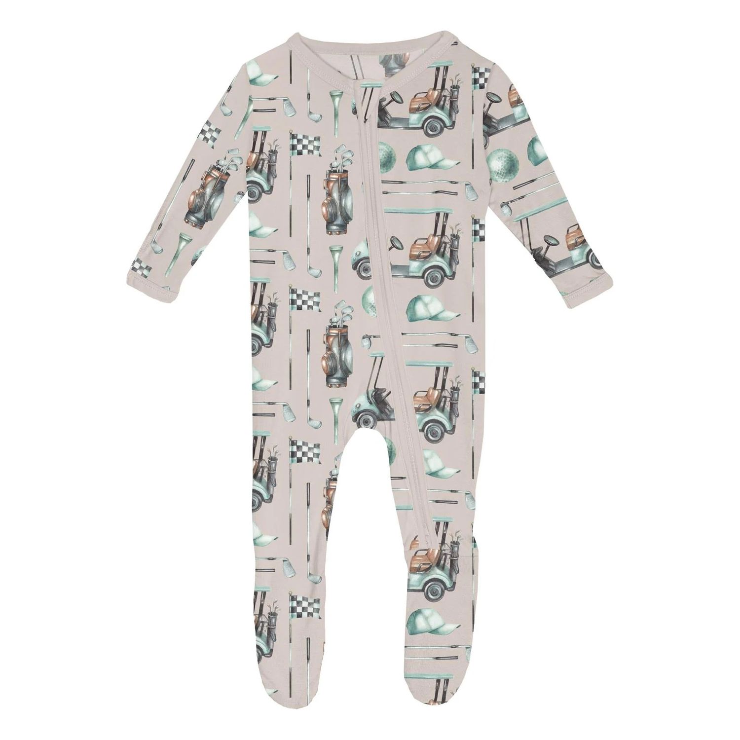 Kickee Pants/Footie 2 Way Zipper/Latte Golf