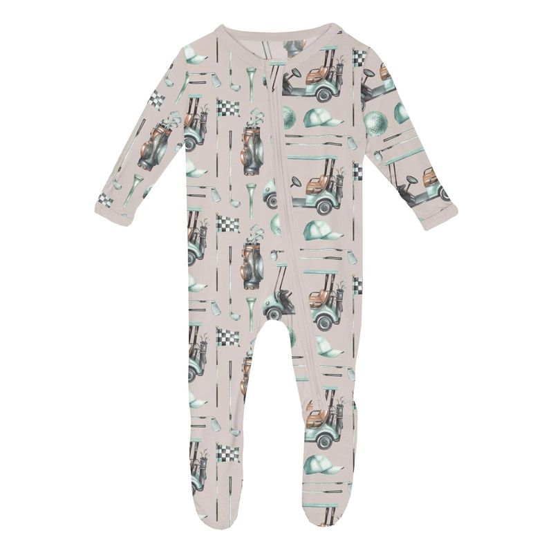 Kickee Pants/Footie 2 Way Zipper/Latte Golf