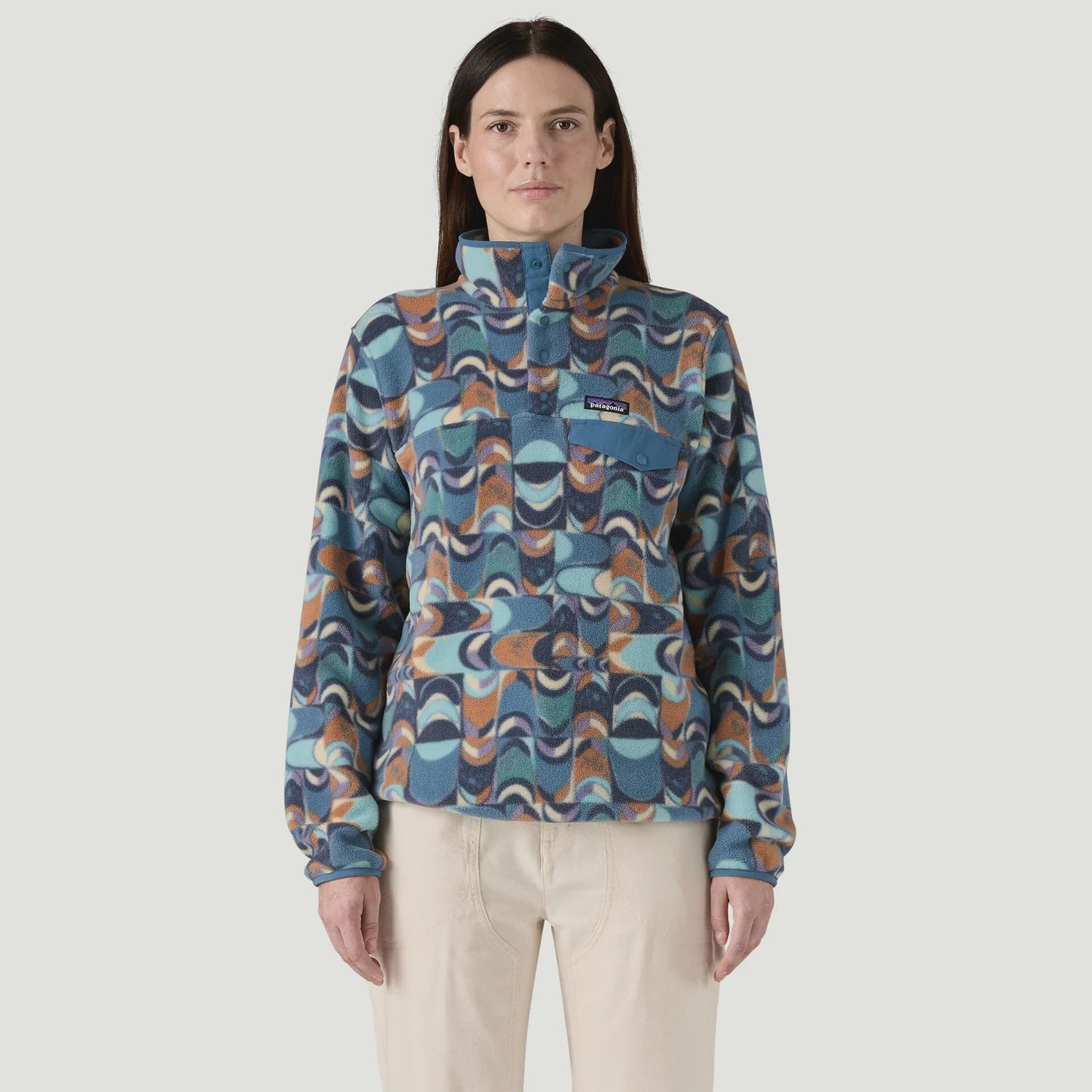 Patagonia/W’s LW Synch Snap-T Pull Over/Swallowtail Geo:Still Blue