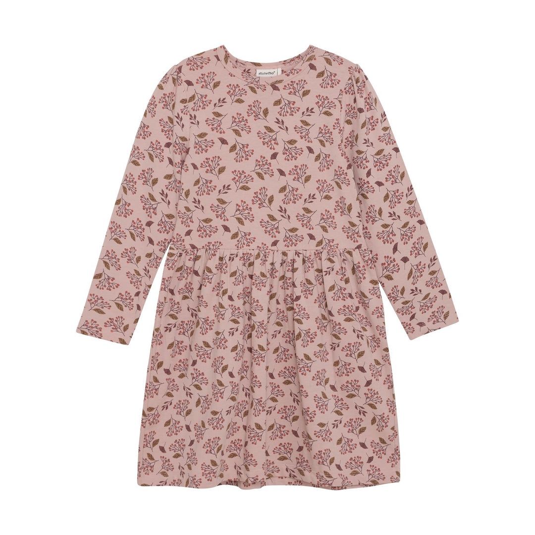 Minymo Rose Berry Print LS Dress 124053-5240, Size: 2