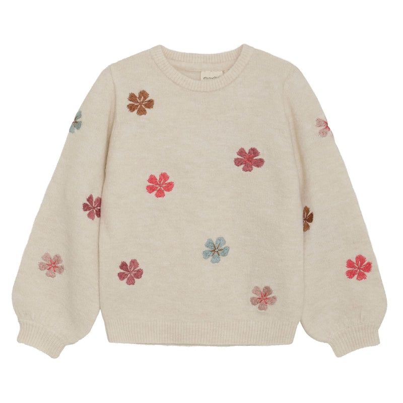 Minymo Floral Embroidery Knit Sweater 124047-2015, Size: 2
