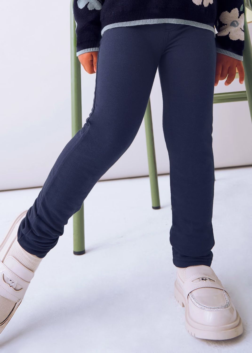 Girls Navy Fleece Trousers  - 511