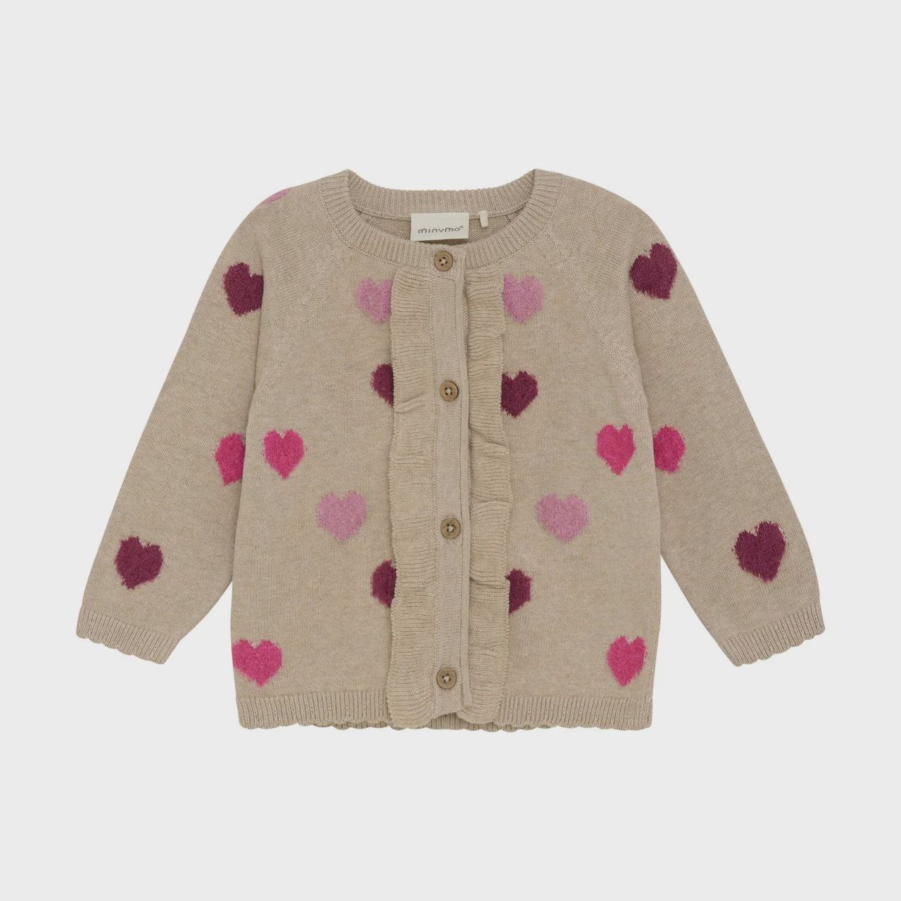 Minymo Heart Knit Cardigan 114020-2055, Size: N