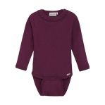 Minymo LS Ribbed Bodysuit 114052 In Raspberry Coulis, Size: N