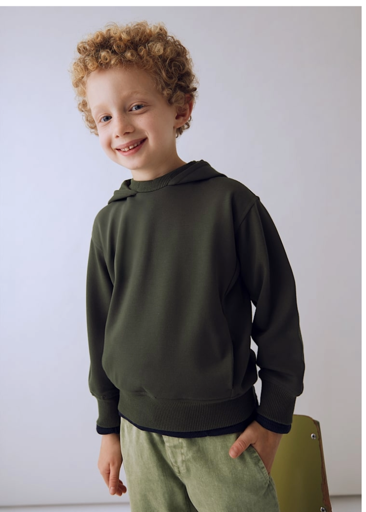 Green Hooded Pullover - 4451
