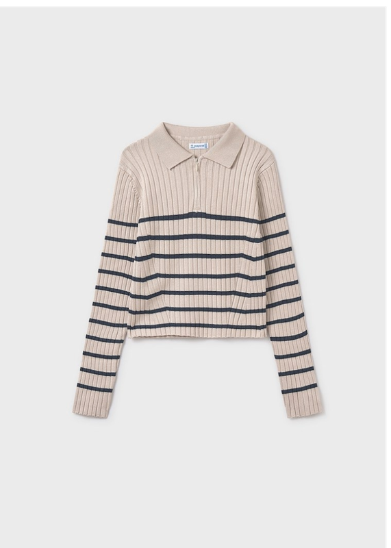 Striped Knit Polo -7195