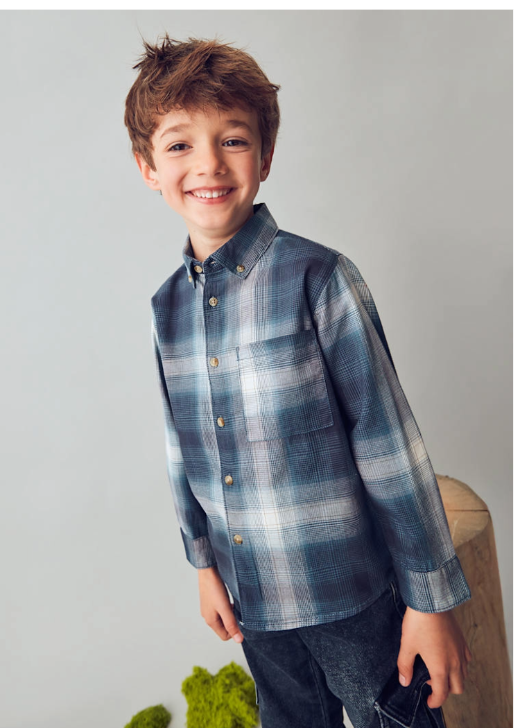 Long Sleeve Plaid Shirt - 4127