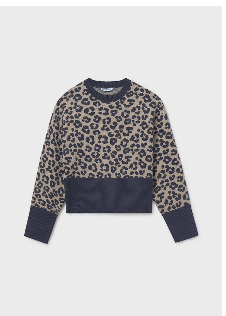 Blue Leopard Sweater - 7310