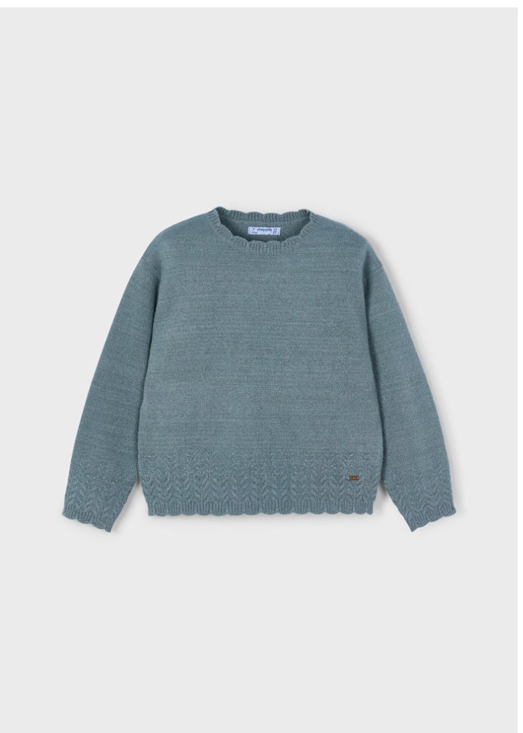 Girls Knit Sweater - Sage -4302