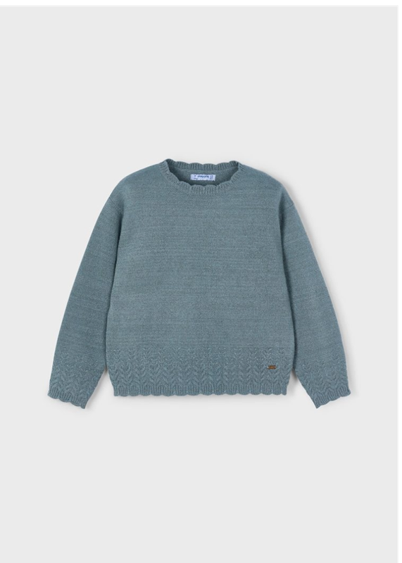 Girls Knit Sweater - Sage -4302