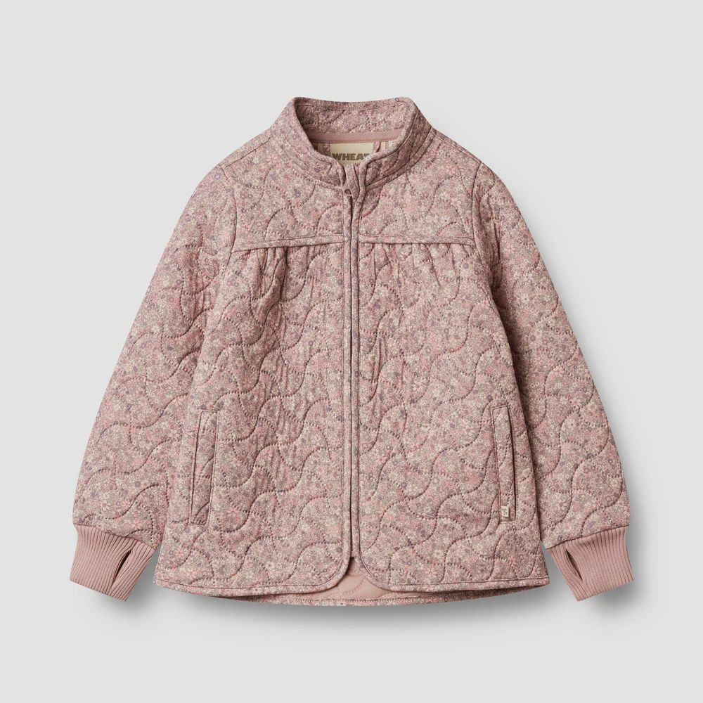 Wheat Thermo Jacket Thilde In Powder Flower Meadow, Size: 3y