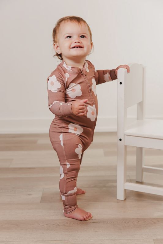 Moon Fruit Zippy PJs - Petals in Hazelnut