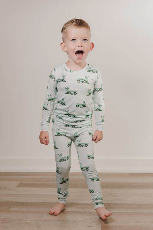 Moon Fruit Two Piece PJs - Clean Sheet in Iced Pistachio
