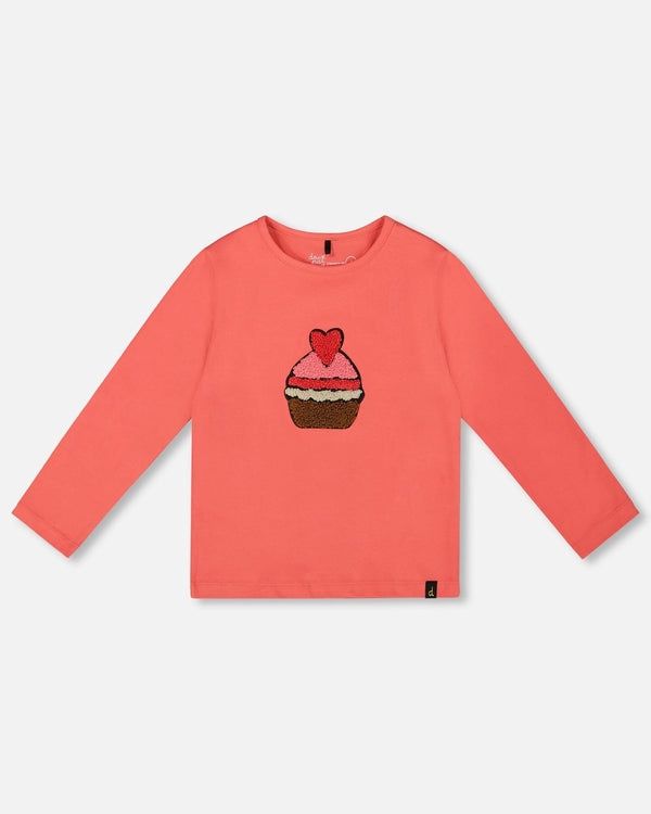Deux Par Deux LS T-Shirt with Cupcake in Dubarry, Size: 2