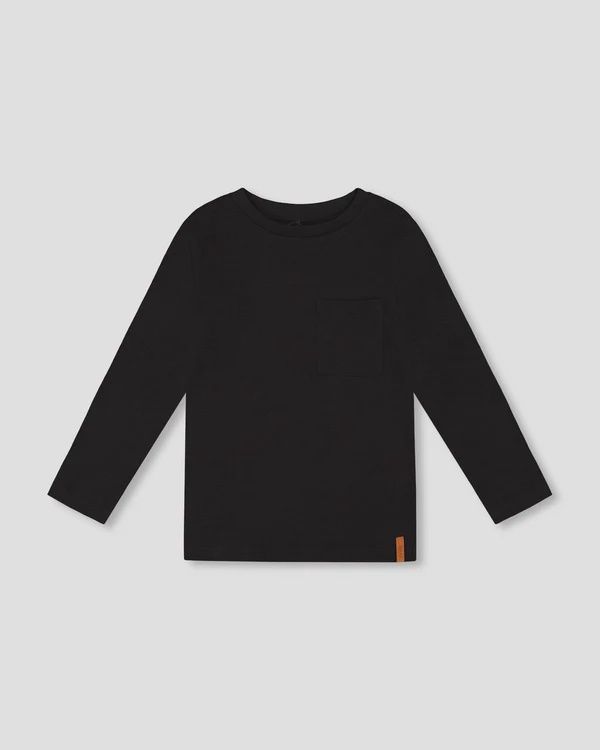 Deux Par Deux LS T-Shirt with Pocket in Anthracite, Size: 2