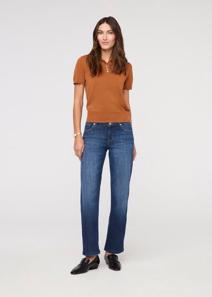 Duer Performance Denim Mid Rise Straight - Blue Cascade, Inseam: 28, Waist: 24