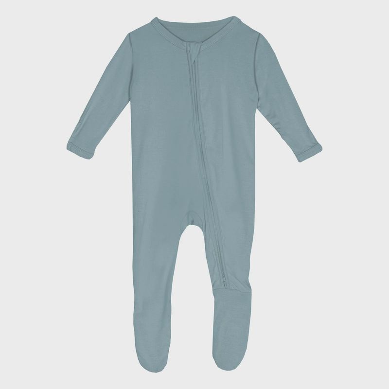 KicKee Footie with 2 Way Zipper in Stormy Sea